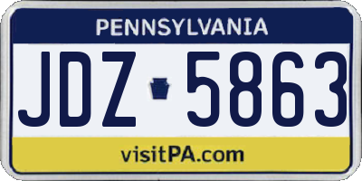 PA license plate JDZ5863