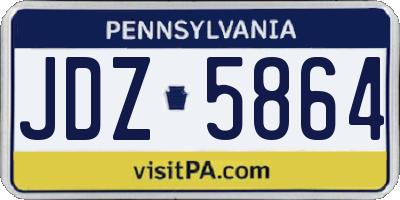 PA license plate JDZ5864