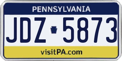 PA license plate JDZ5873