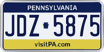 PA license plate JDZ5875