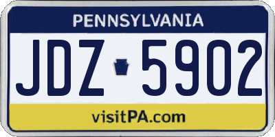 PA license plate JDZ5902
