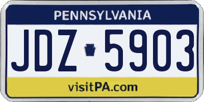 PA license plate JDZ5903