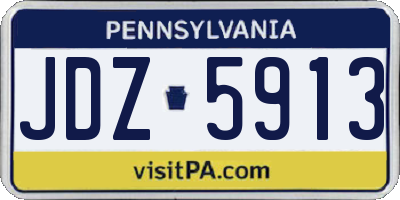 PA license plate JDZ5913