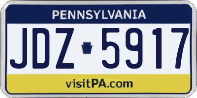 PA license plate JDZ5917