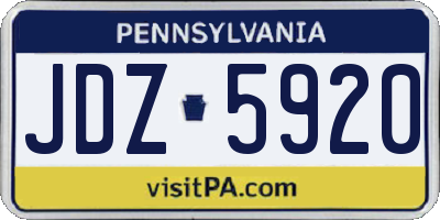 PA license plate JDZ5920