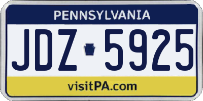 PA license plate JDZ5925