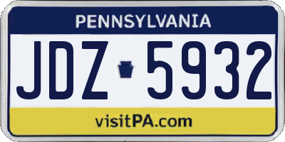 PA license plate JDZ5932