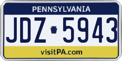 PA license plate JDZ5943