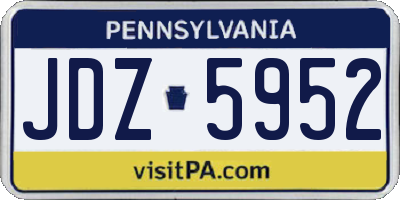 PA license plate JDZ5952