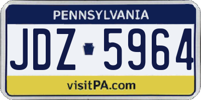PA license plate JDZ5964