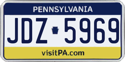 PA license plate JDZ5969