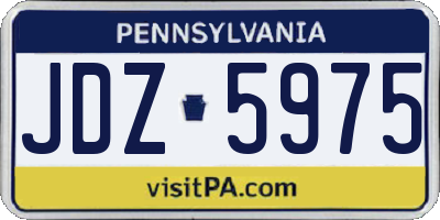 PA license plate JDZ5975
