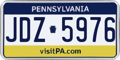 PA license plate JDZ5976