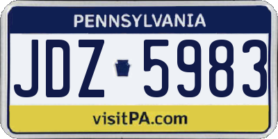 PA license plate JDZ5983