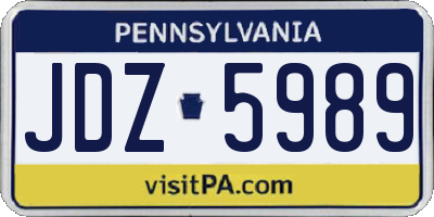 PA license plate JDZ5989