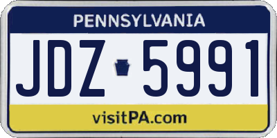 PA license plate JDZ5991