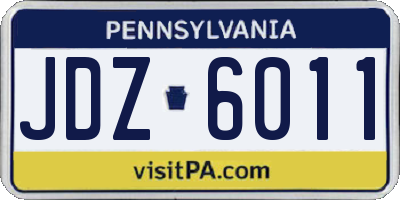 PA license plate JDZ6011