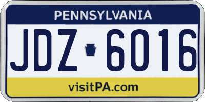PA license plate JDZ6016