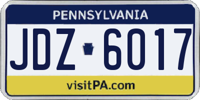 PA license plate JDZ6017