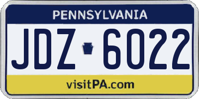 PA license plate JDZ6022