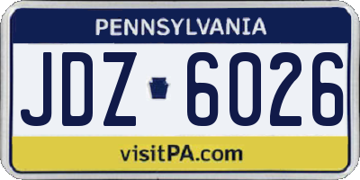 PA license plate JDZ6026