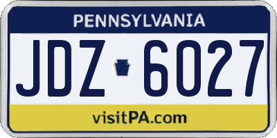 PA license plate JDZ6027