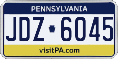 PA license plate JDZ6045