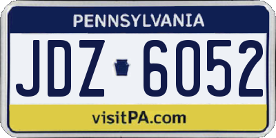 PA license plate JDZ6052