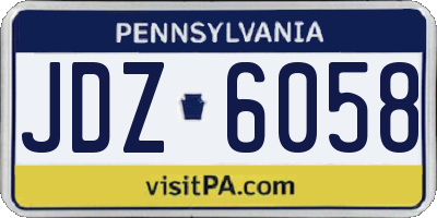 PA license plate JDZ6058