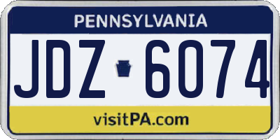 PA license plate JDZ6074