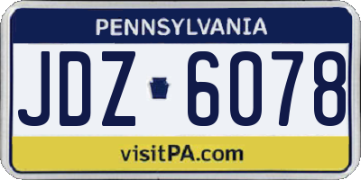 PA license plate JDZ6078