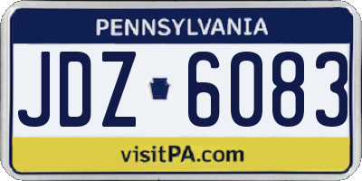 PA license plate JDZ6083