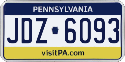 PA license plate JDZ6093