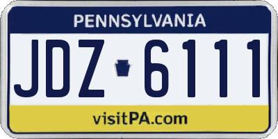PA license plate JDZ6111