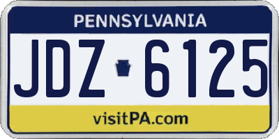 PA license plate JDZ6125