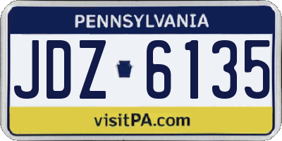 PA license plate JDZ6135