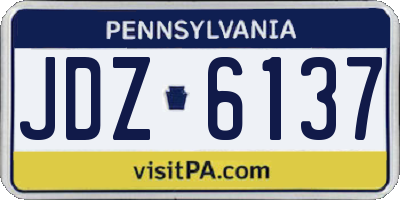 PA license plate JDZ6137