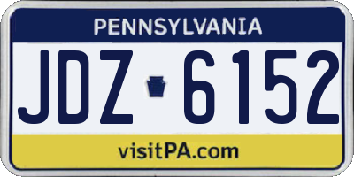 PA license plate JDZ6152