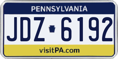 PA license plate JDZ6192