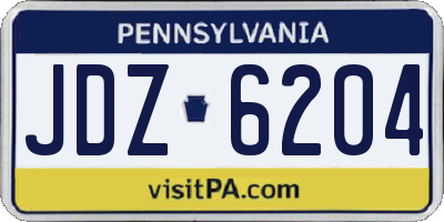 PA license plate JDZ6204