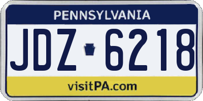 PA license plate JDZ6218