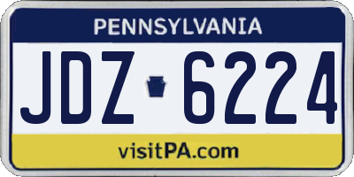 PA license plate JDZ6224