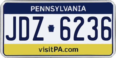 PA license plate JDZ6236