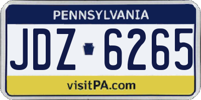 PA license plate JDZ6265
