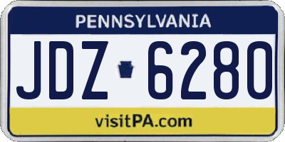 PA license plate JDZ6280