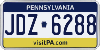 PA license plate JDZ6288