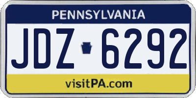 PA license plate JDZ6292