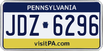 PA license plate JDZ6296