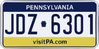 PA license plate JDZ6301