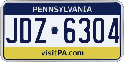 PA license plate JDZ6304